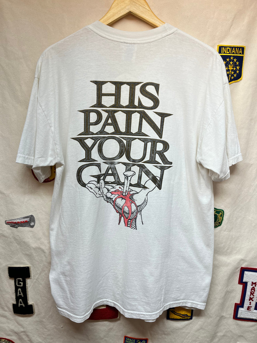 Vintage Lords Gym Jesus Cross His Pain Your Gain T-Shirt