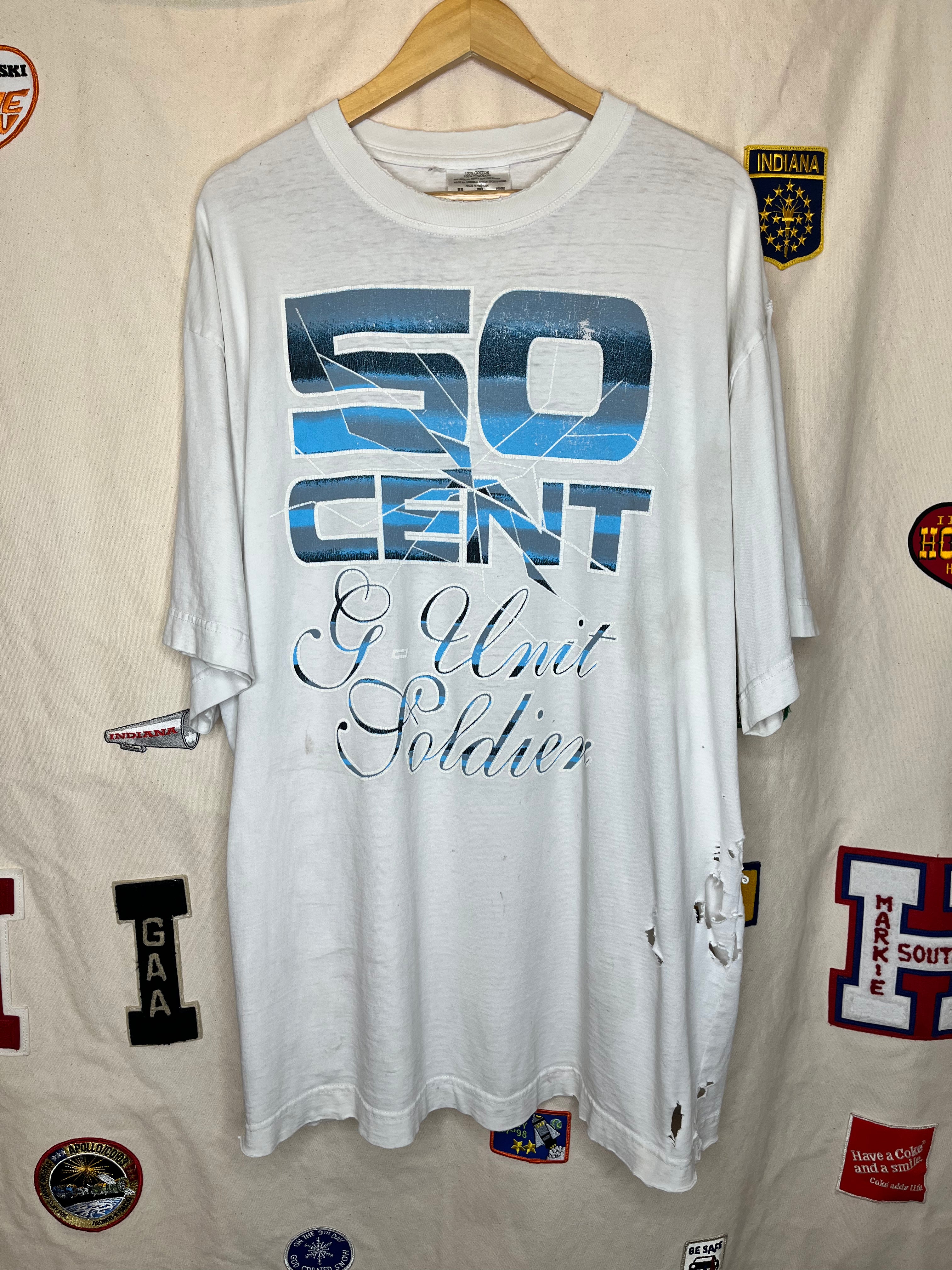 Vintage 50 Cent G Unit Soldier White Rap T-Shirt: 3XL – Philthy