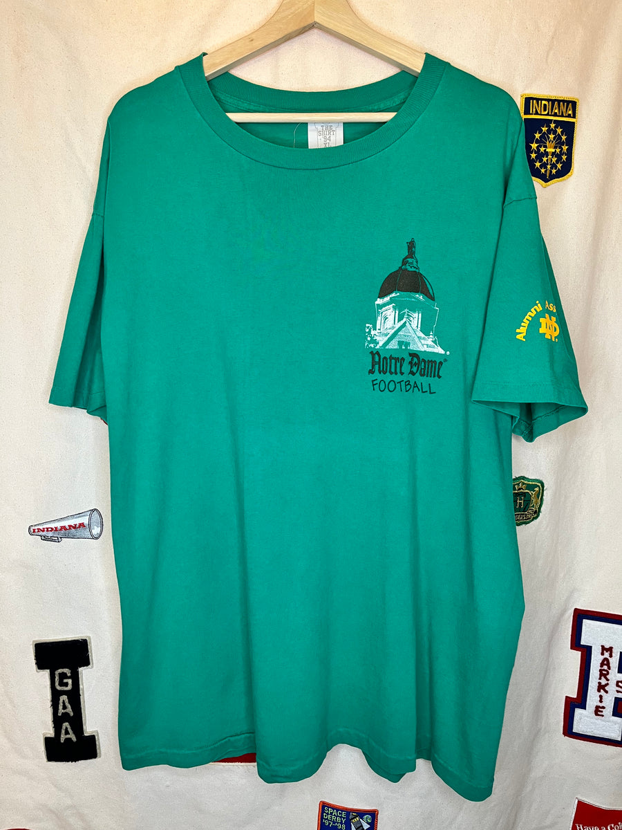 Vintage Notre Dame 4 Horseman Football Stadium Green TShirt XL