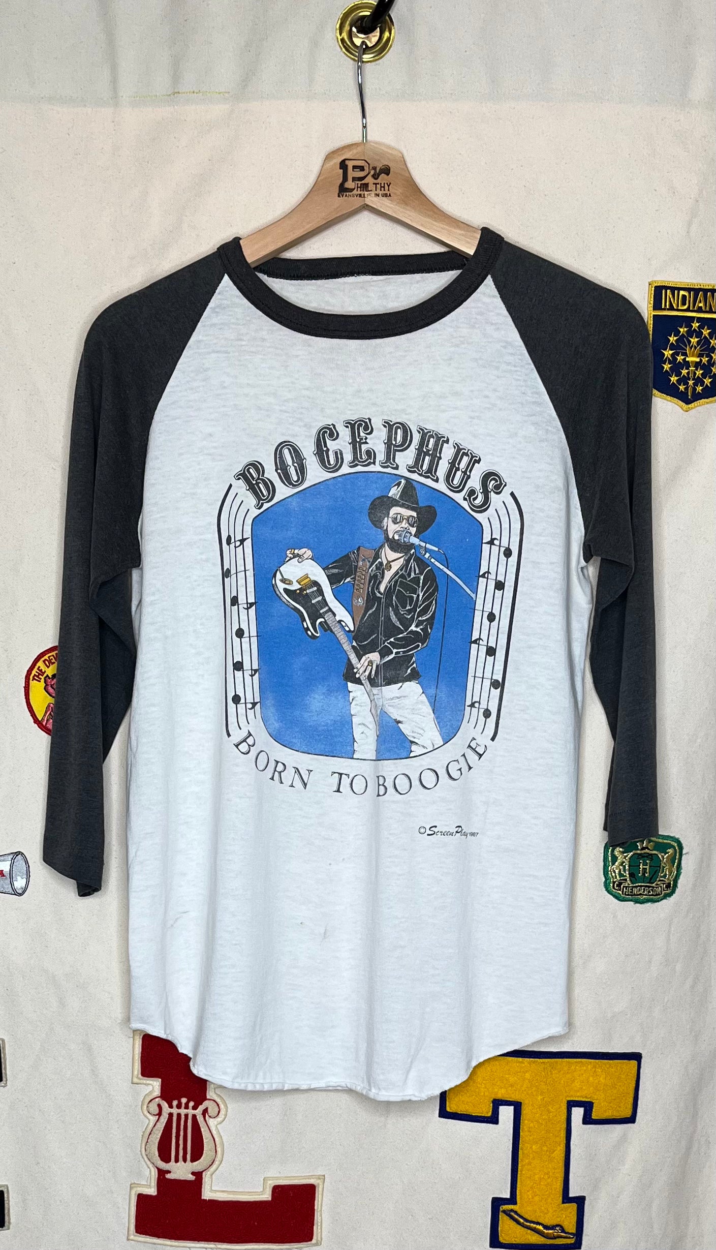 1987 Hank Williams Jr. Bocephus Raglan T-Shirt: M – Philthy 