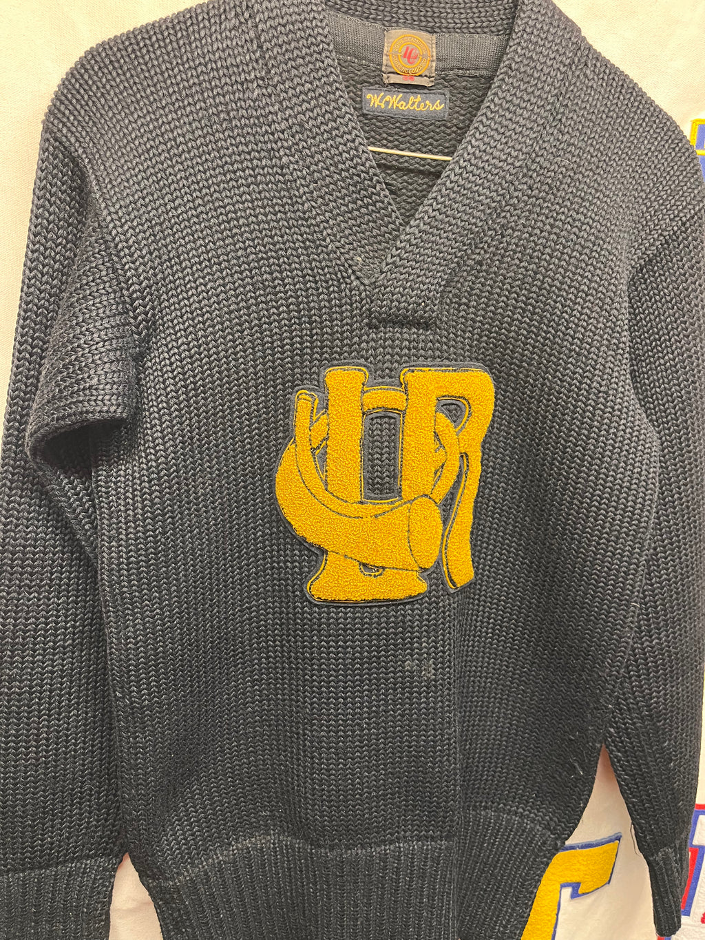 Vintage Little Rock Central Arkansas High School Letter Lowe & Campbell 1930's Wool Knit Sweater: 36