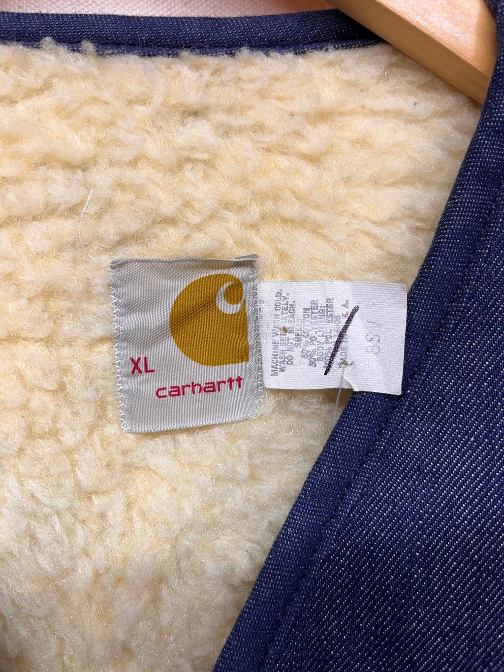 Vintage Carhartt 70's Sherpa Lined Denim Vest: XL