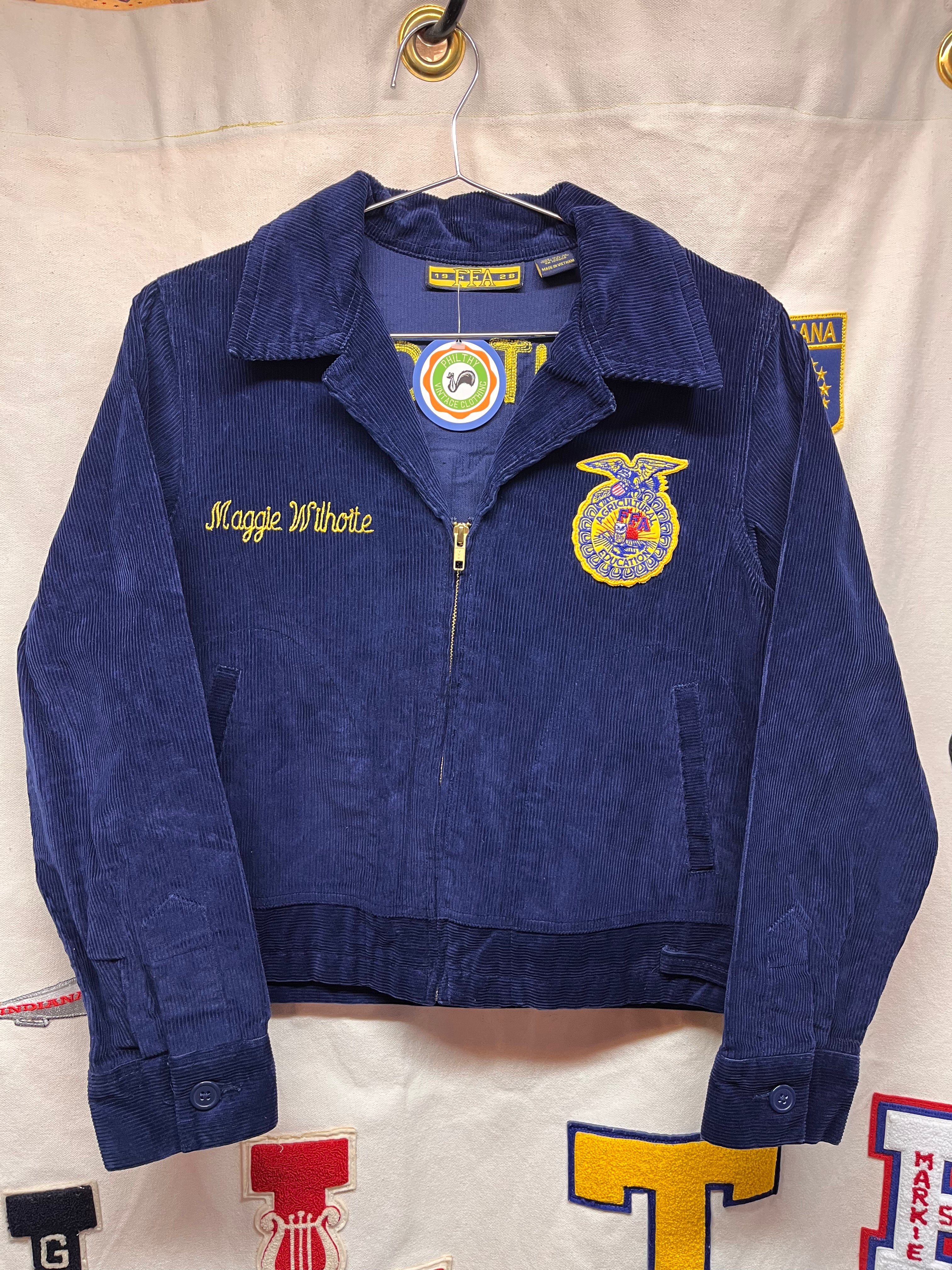 Vintage FFA Corduroy Kentucky Apollo Future Farmers America High School Blue Jacket: 36 Small