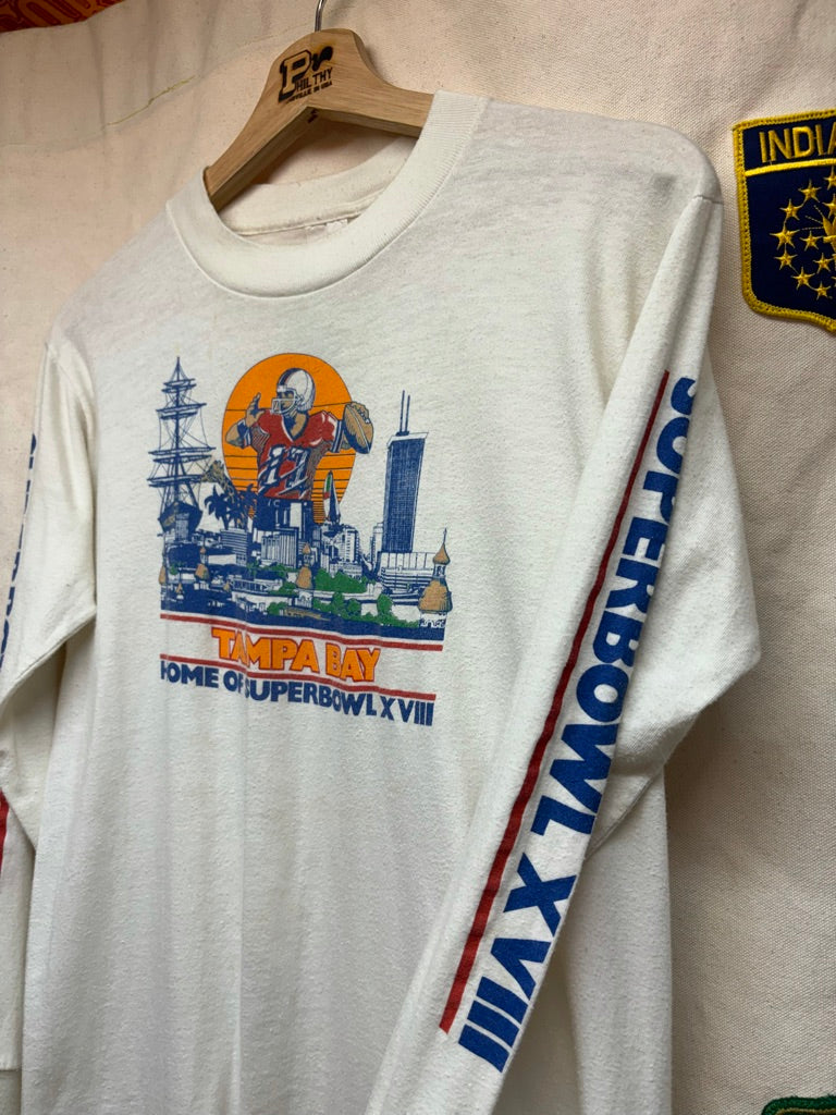 Vintage Superbowl XVIII Long Sleeve T-Shirt: Youth XL