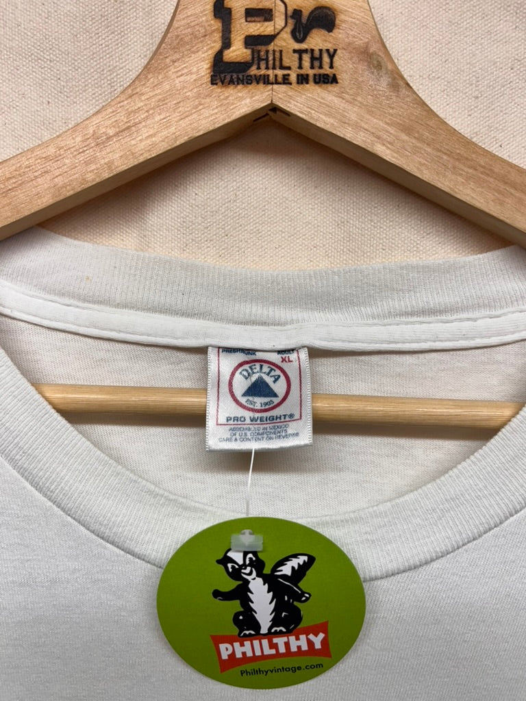 Vintage The Illuminator NASCAR Racing Real Fear 90's Jesus White T-Shirt: XL