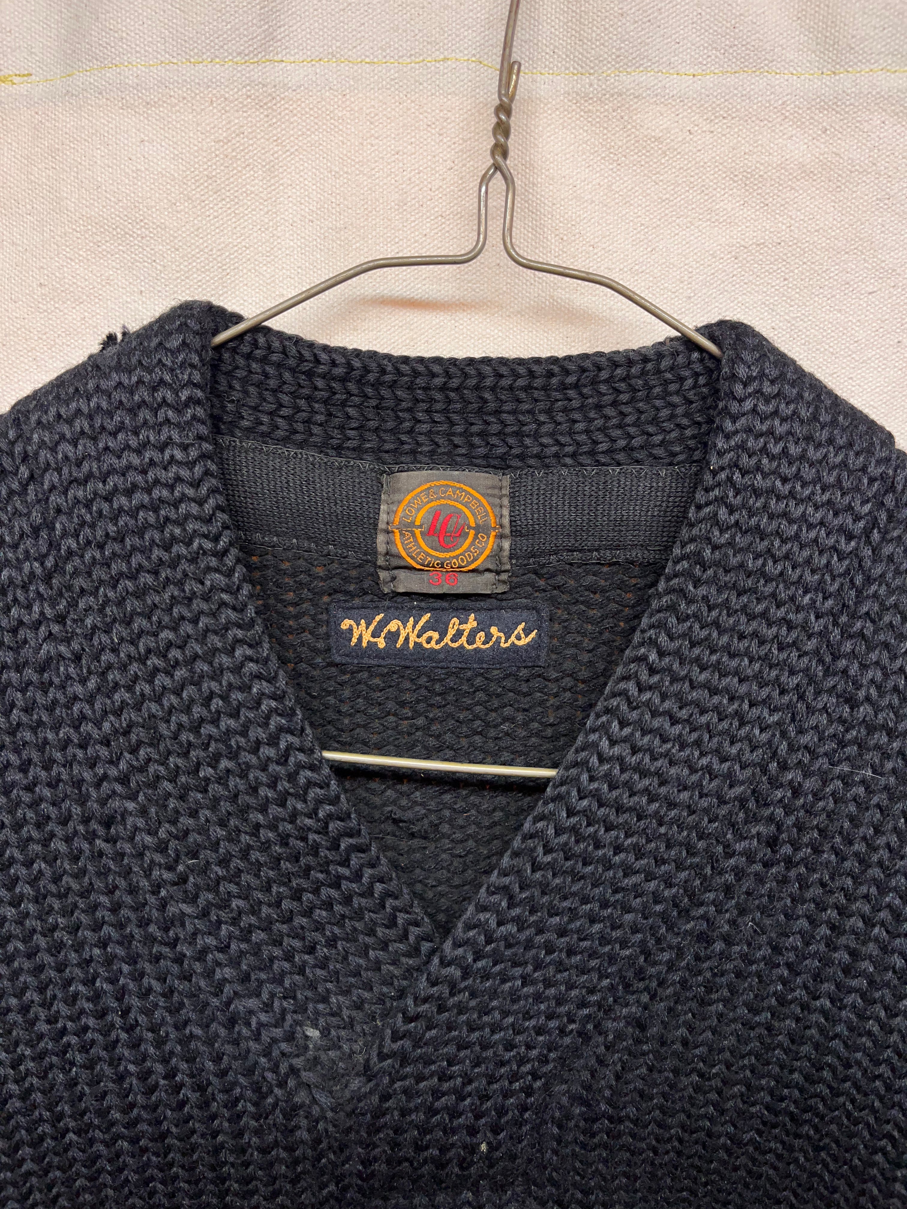 Vintage Little Rock Central Arkansas High School Letter Lowe & Campbell 1930's Wool Knit Sweater: 36