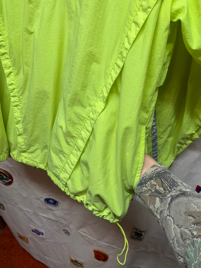 Vintage Nike Neon Yellow/Purple 3M Reflective 90's Windbreaker Half-Zip Pullover Jacket: XL