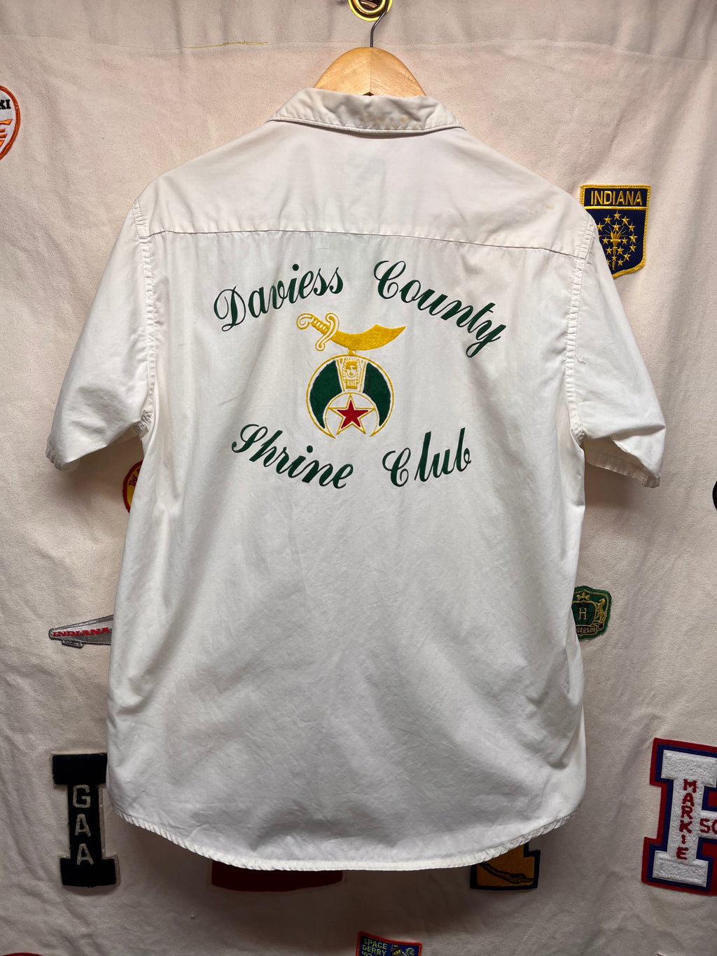 Vtg Loop Collar Daviess County Shrine Club Loop Collar Washington Dee Cee Shirt: Medium