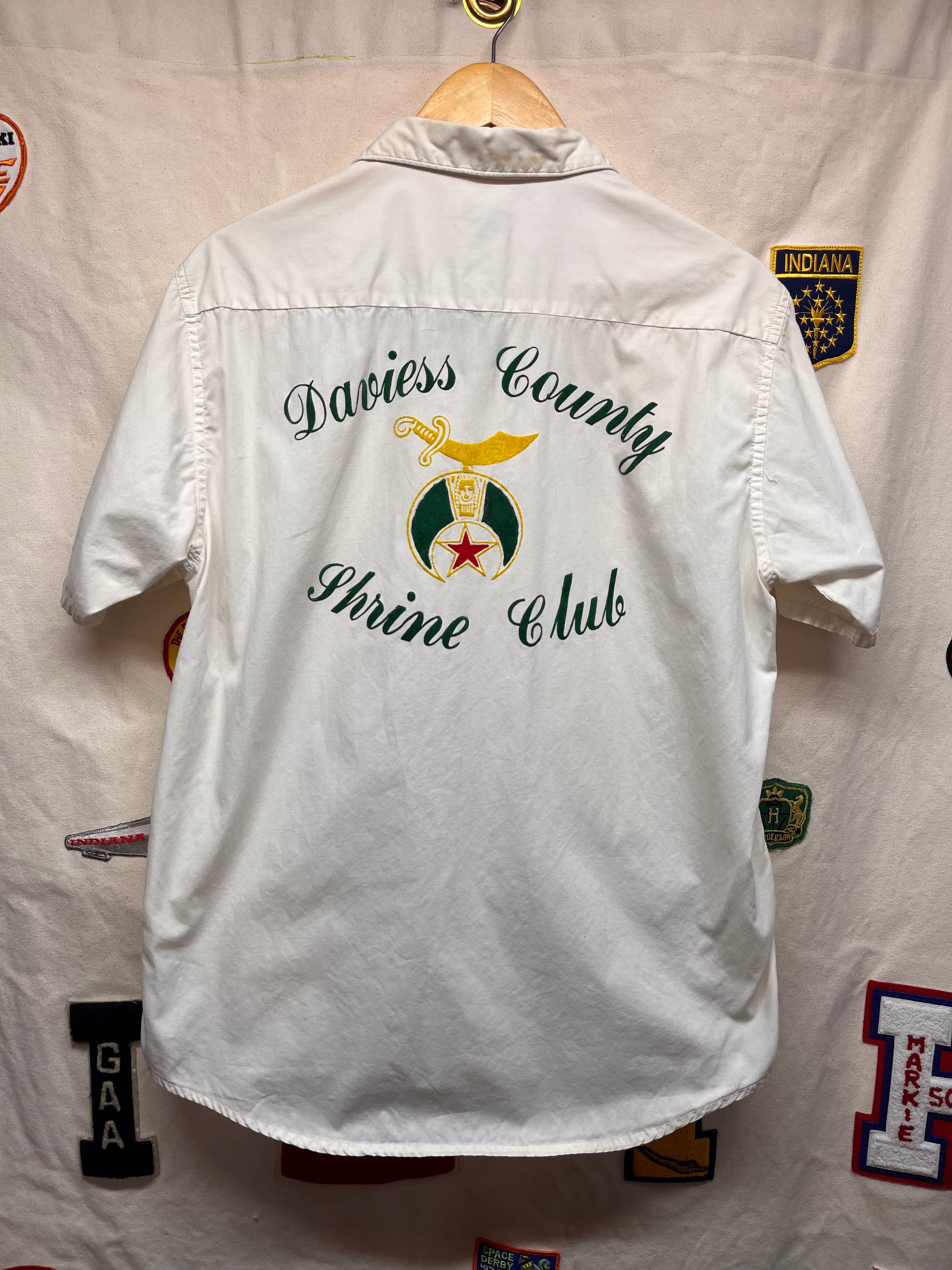 Vtg Loop Collar Daviess County Shrine Club Loop Collar Washington Dee Cee Shirt: Medium