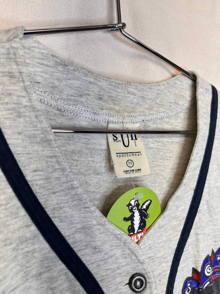 Vintage Betty Boop 1993 Grey Cotton Baseball Jersey: Medium