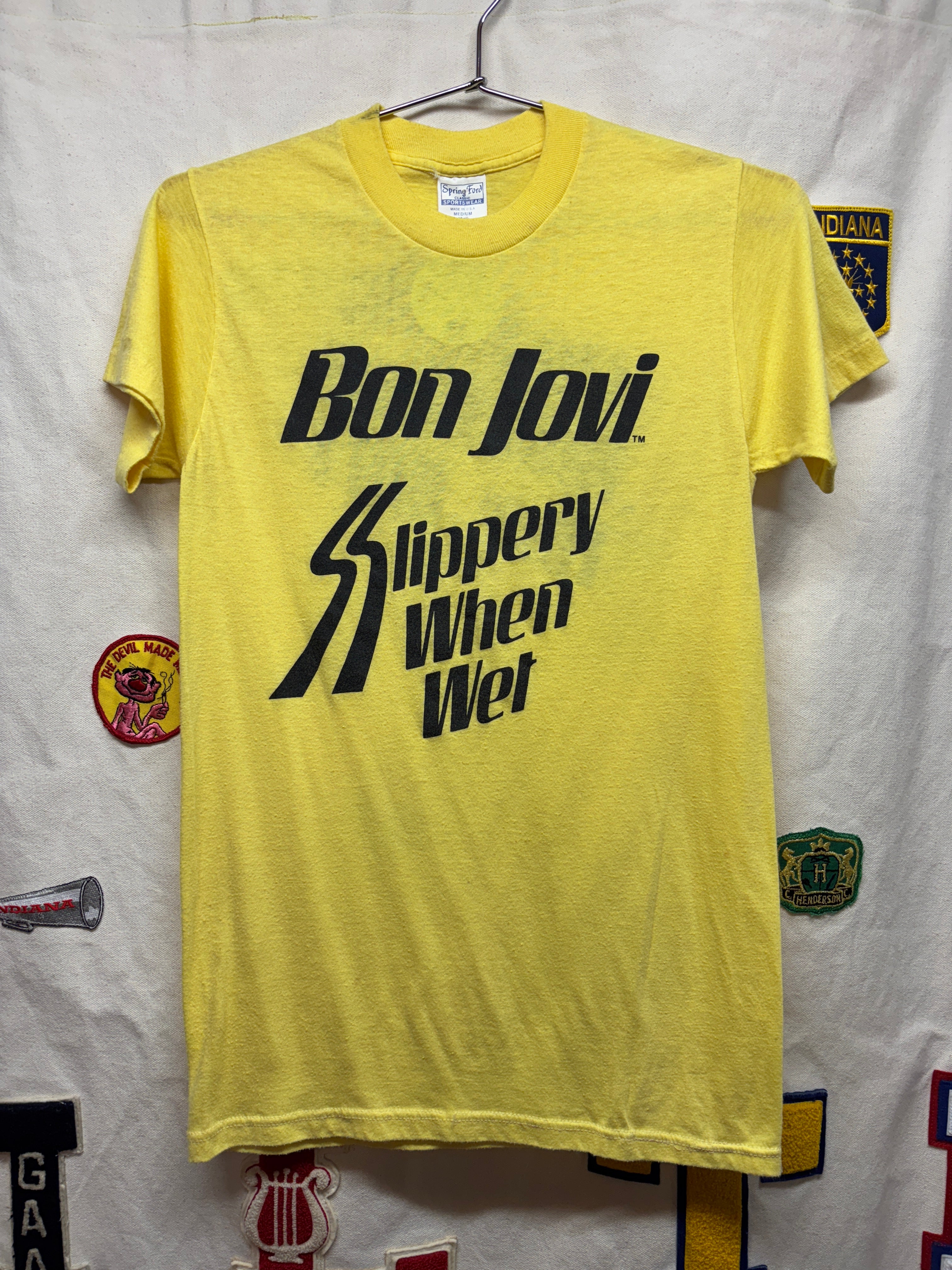 Vtg Bon Jovi 1987 Slippery When Wet Tour Shirt: M