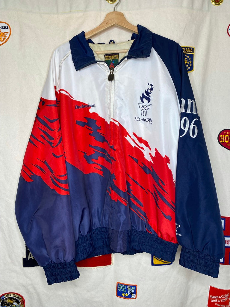 Vintage Atlanta 1996 Olympics Budweiser Splash Windbreaker Jacket: Large