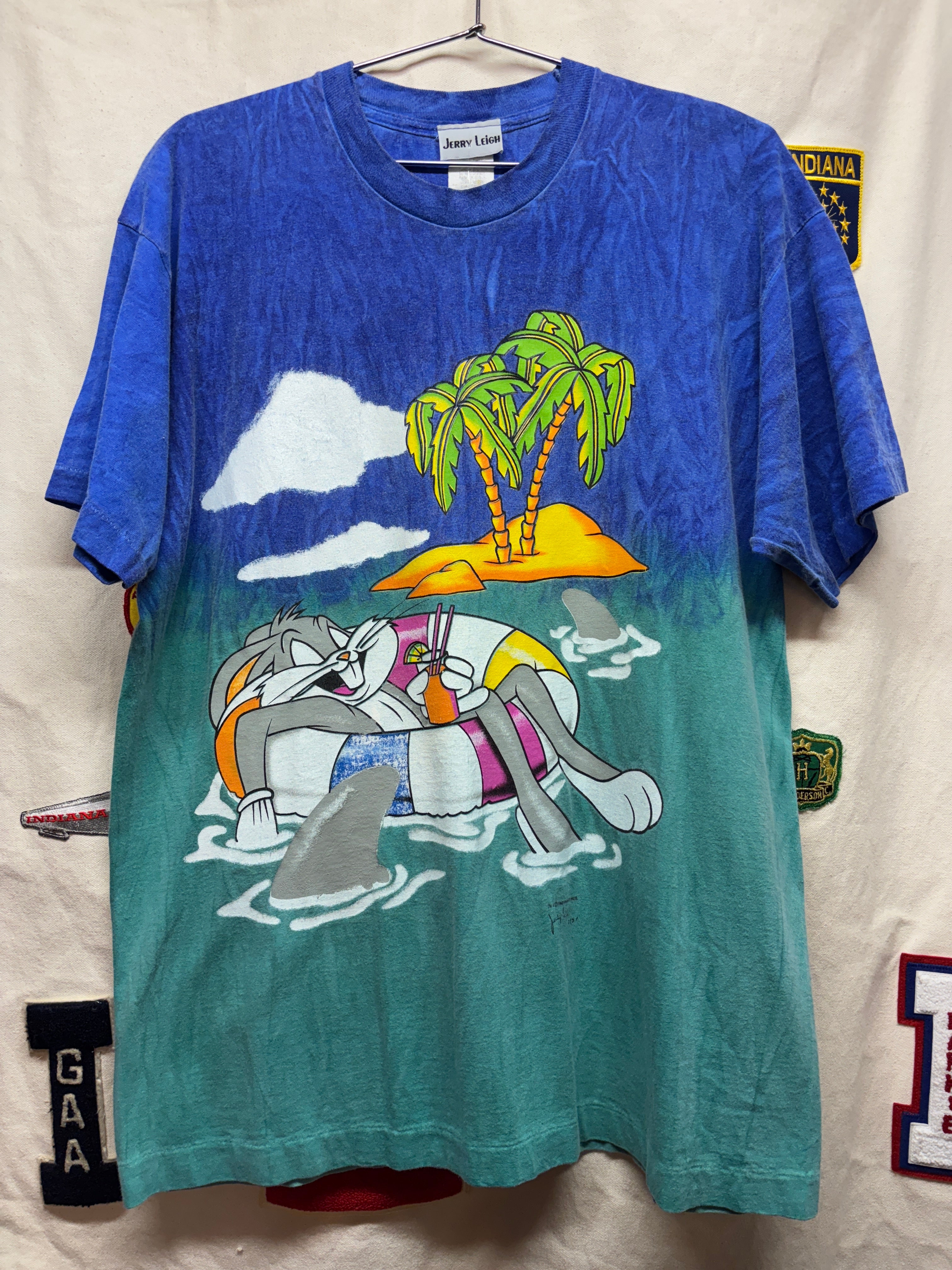 Vtg Bugs Bunny Looney Toons Split Dye T-Shirt: XL