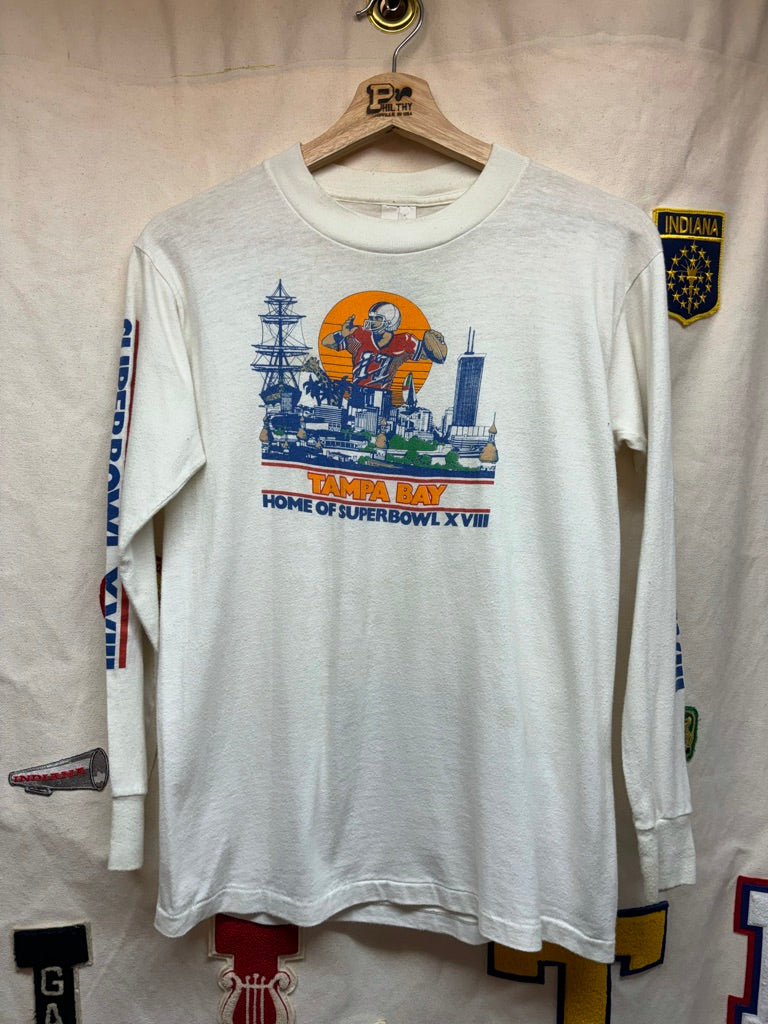 Vintage Superbowl XVIII Long Sleeve T-Shirt: Youth XL