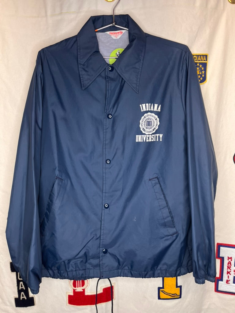 Vintage Indiana University Crest 80's Blue Coaches Snap Jacket: Medium