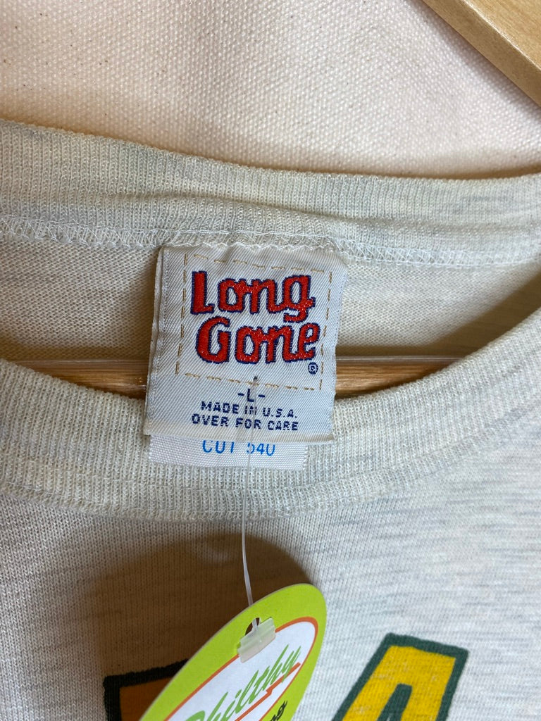 Vintage Oakland Athletics AOP 3/4 Length Sleeve T-Shirt: L