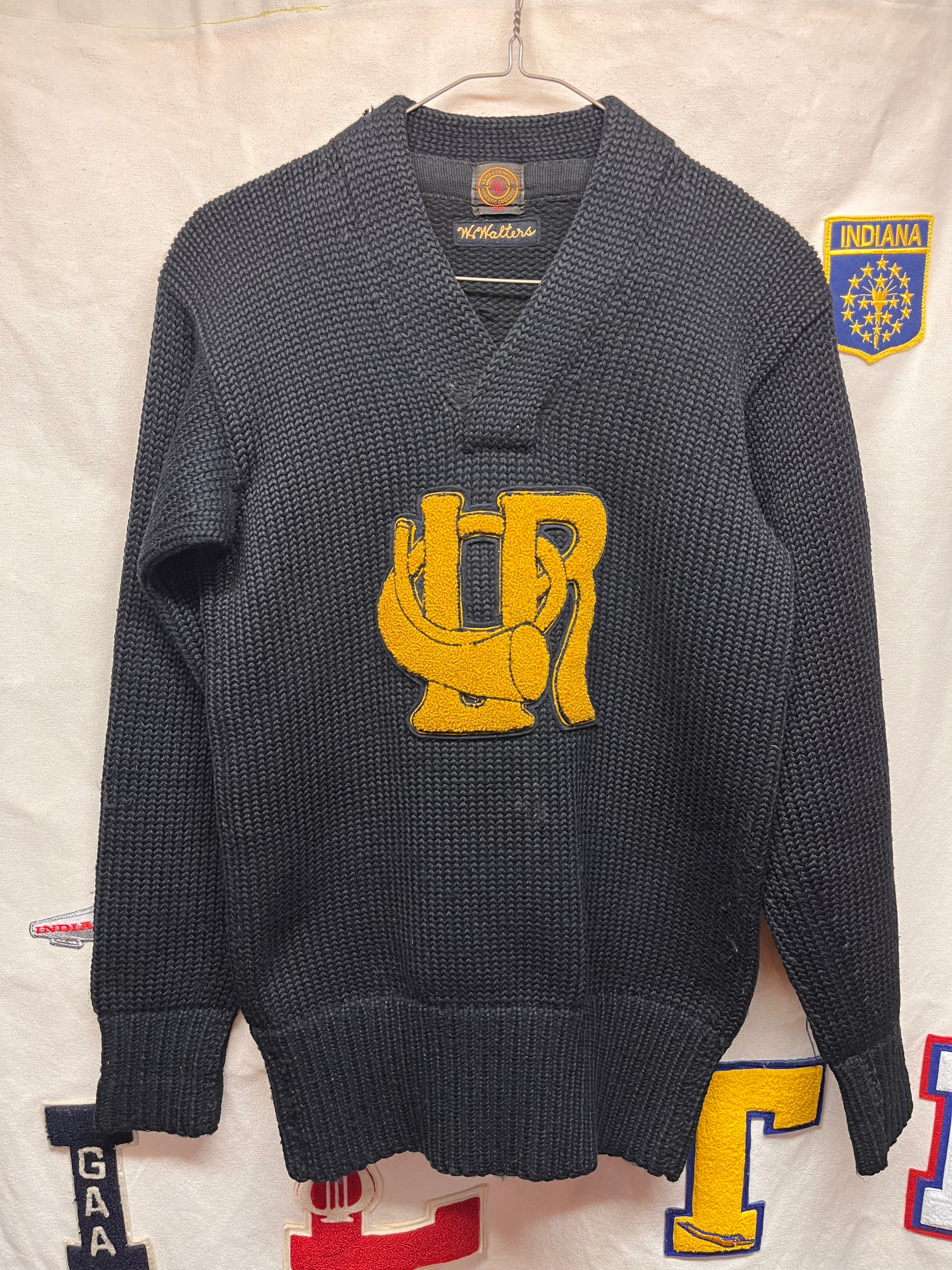 Vintage Little Rock Central Arkansas High School Letter Lowe & Campbell 1930's Wool Knit Sweater: 36