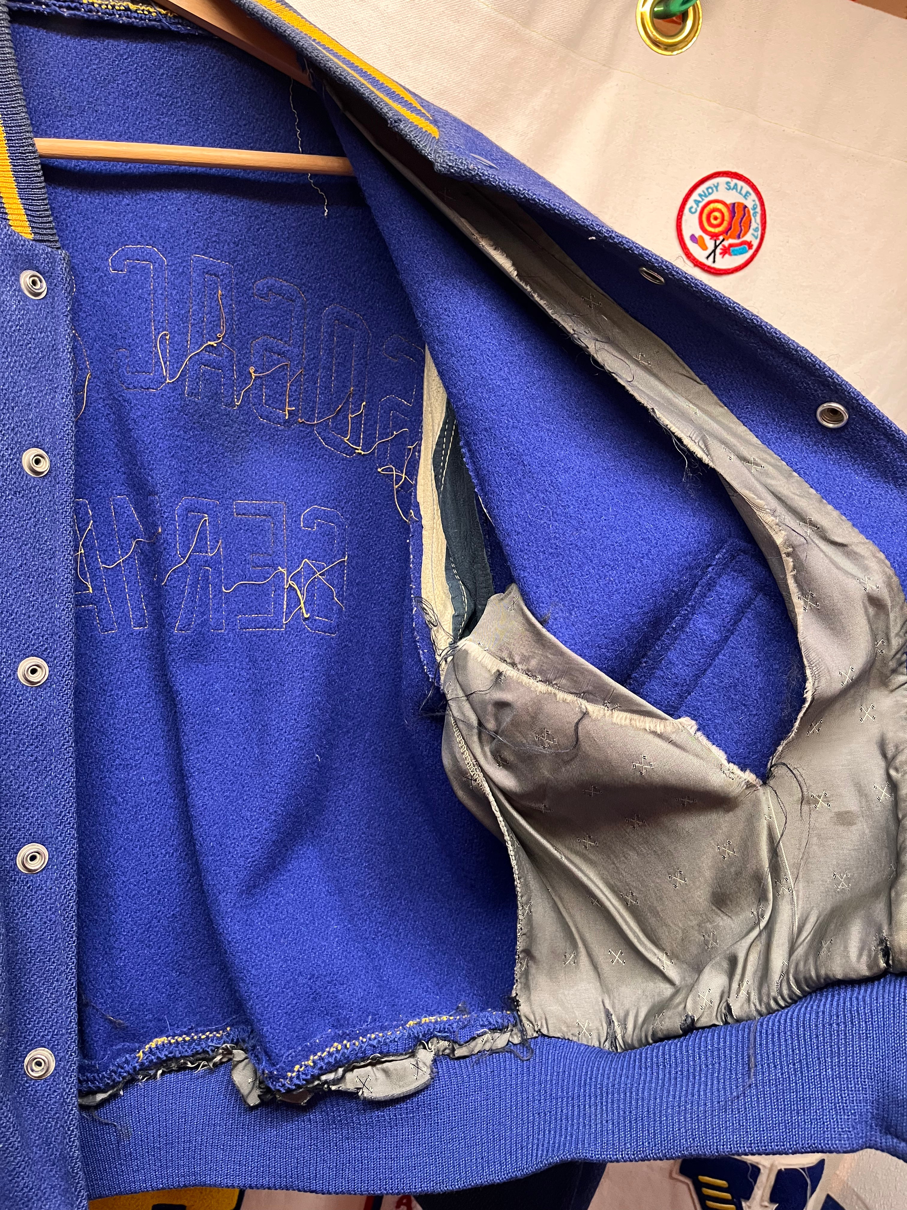 True Vintage 1960's Air Force 606AC & WSQ Germany Military Wool Bomber Letter Jacket: