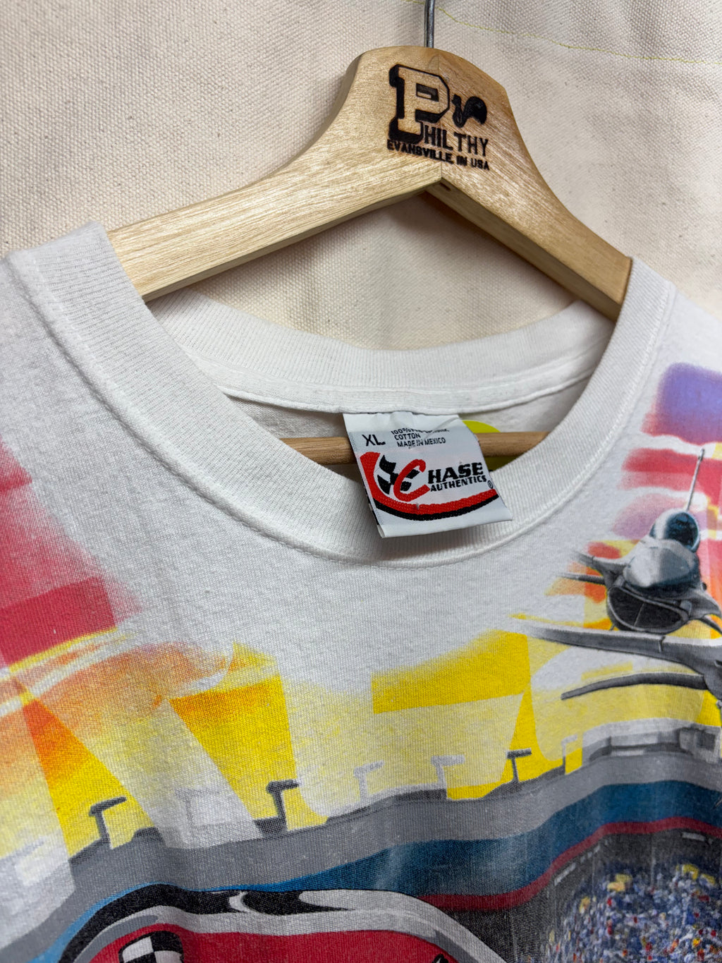 Vintage Coca-Cola 600 NASCAR All Over Print Charlotte 2003 T-Shirt: XL