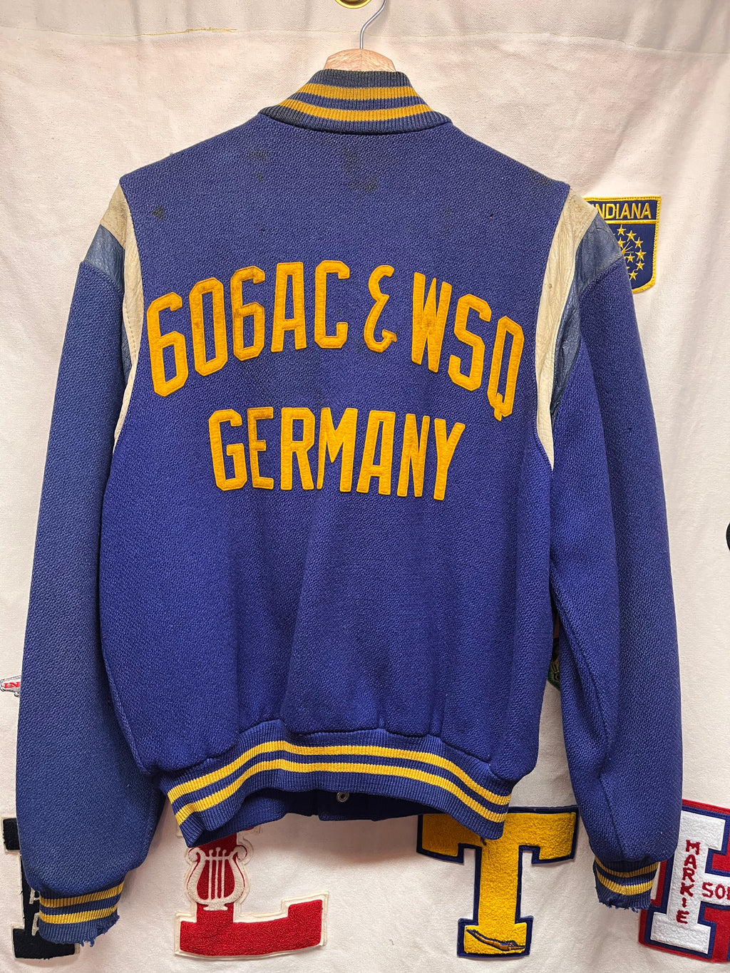 True Vintage 1960's Air Force 606AC & WSQ Germany Military Wool Bomber Letter Jacket:
