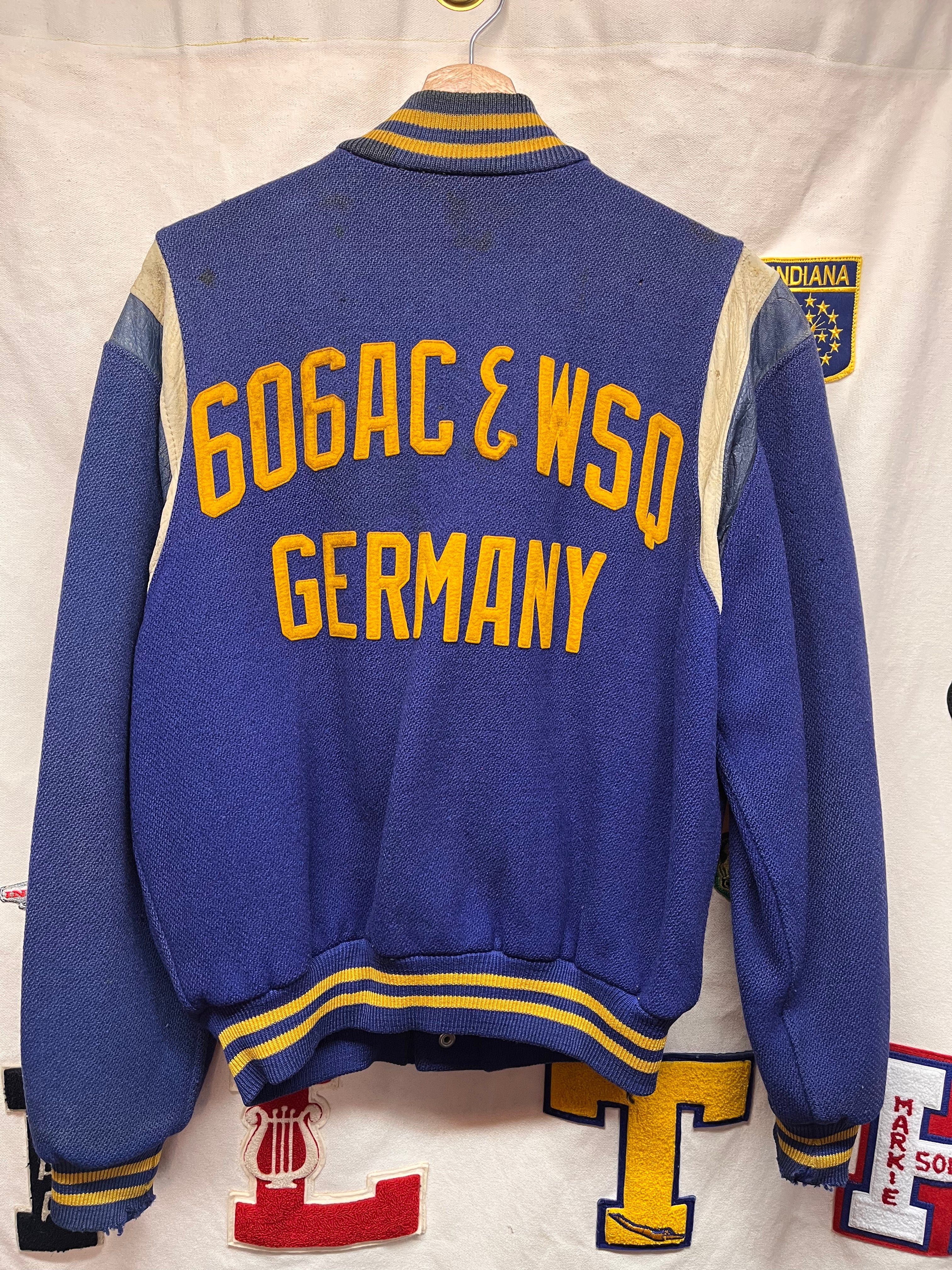 True Vintage 1960's Air Force 606AC & WSQ Germany Military Wool Bomber Letter Jacket: