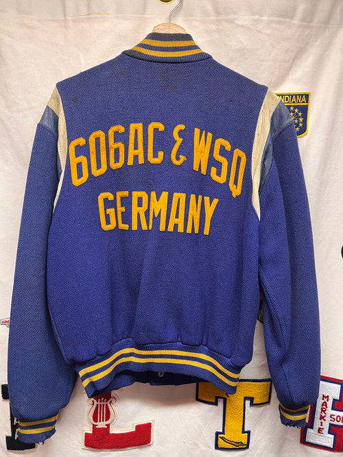 True Vintage 1960's Air Force 606AC & WSQ Germany Military Wool Bomber Letter Jacket: