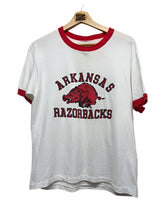Load image into Gallery viewer, Vintage Arkansas Razorbacks Ringer T-Shirt: L

