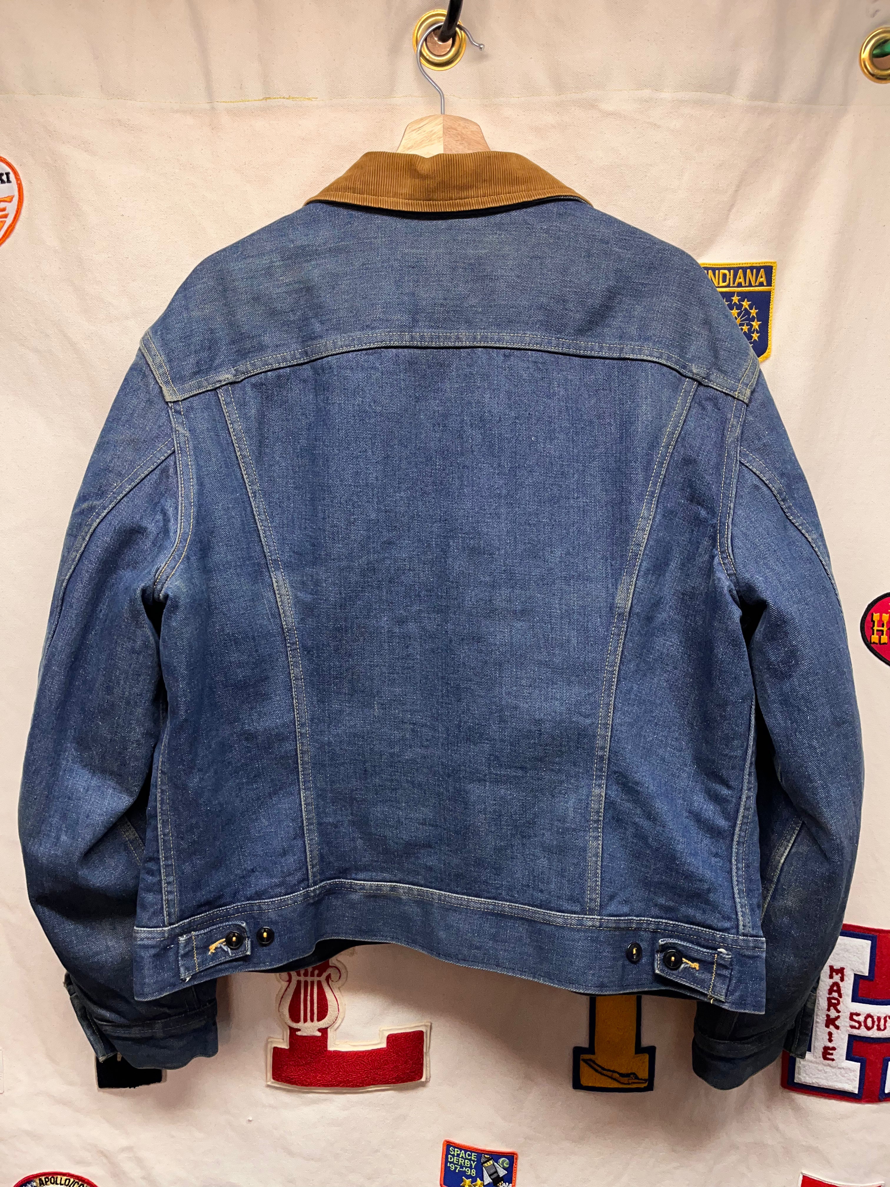 Vintage Lee Stormrider 70's Union Blanket Lined Denim Trucker Jacket: XL
