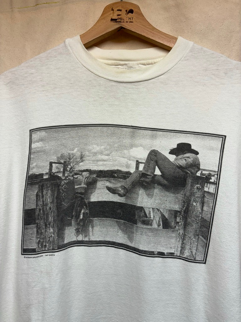 Vintage Norman Mauskopf Rodeo Photography T-Shirt: L