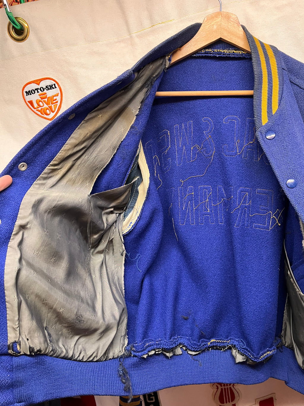 True Vintage 1960's Air Force 606AC & WSQ Germany Military Wool Bomber Letter Jacket: