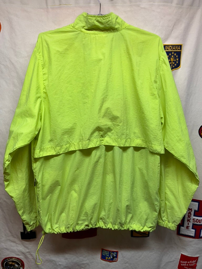 Vintage Nike Neon Yellow/Purple 3M Reflective 90's Windbreaker Half-Zip Pullover Jacket: XL