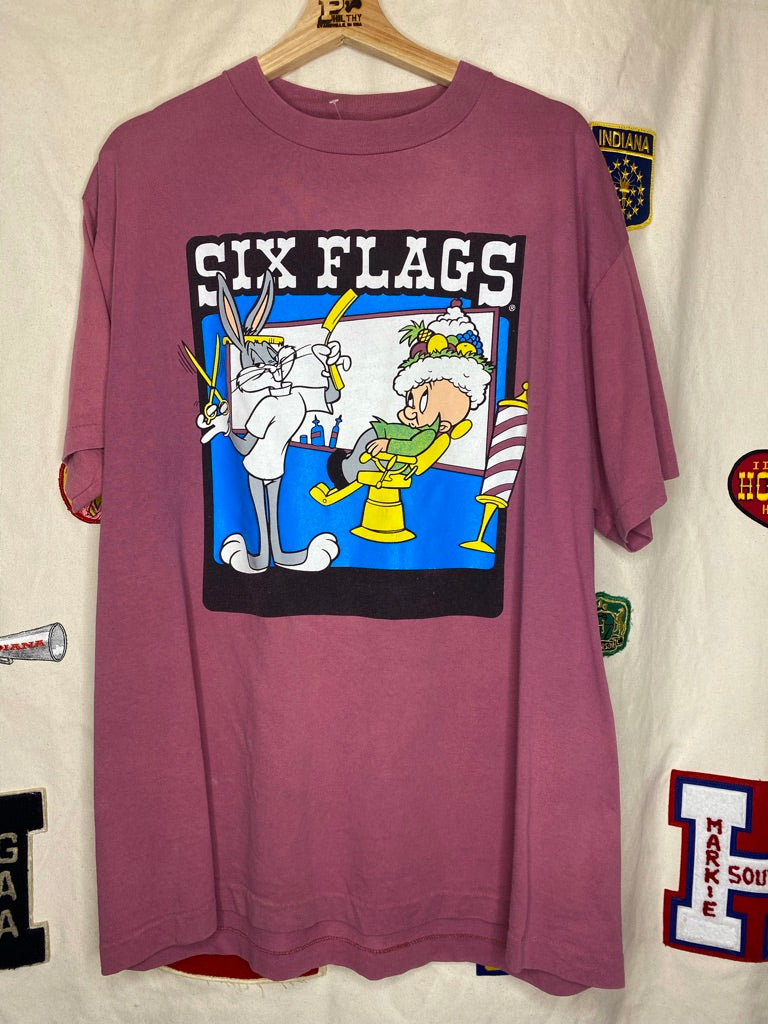 Vintage Looney Tunes for Six Flags Bugs Bunny Elmer Fudd T-Shirts: XL