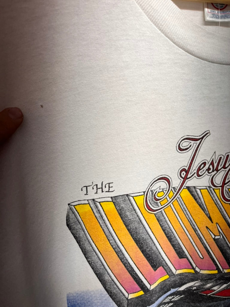 Vintage The Illuminator NASCAR Racing Real Fear 90's Jesus White T-Shirt: XL