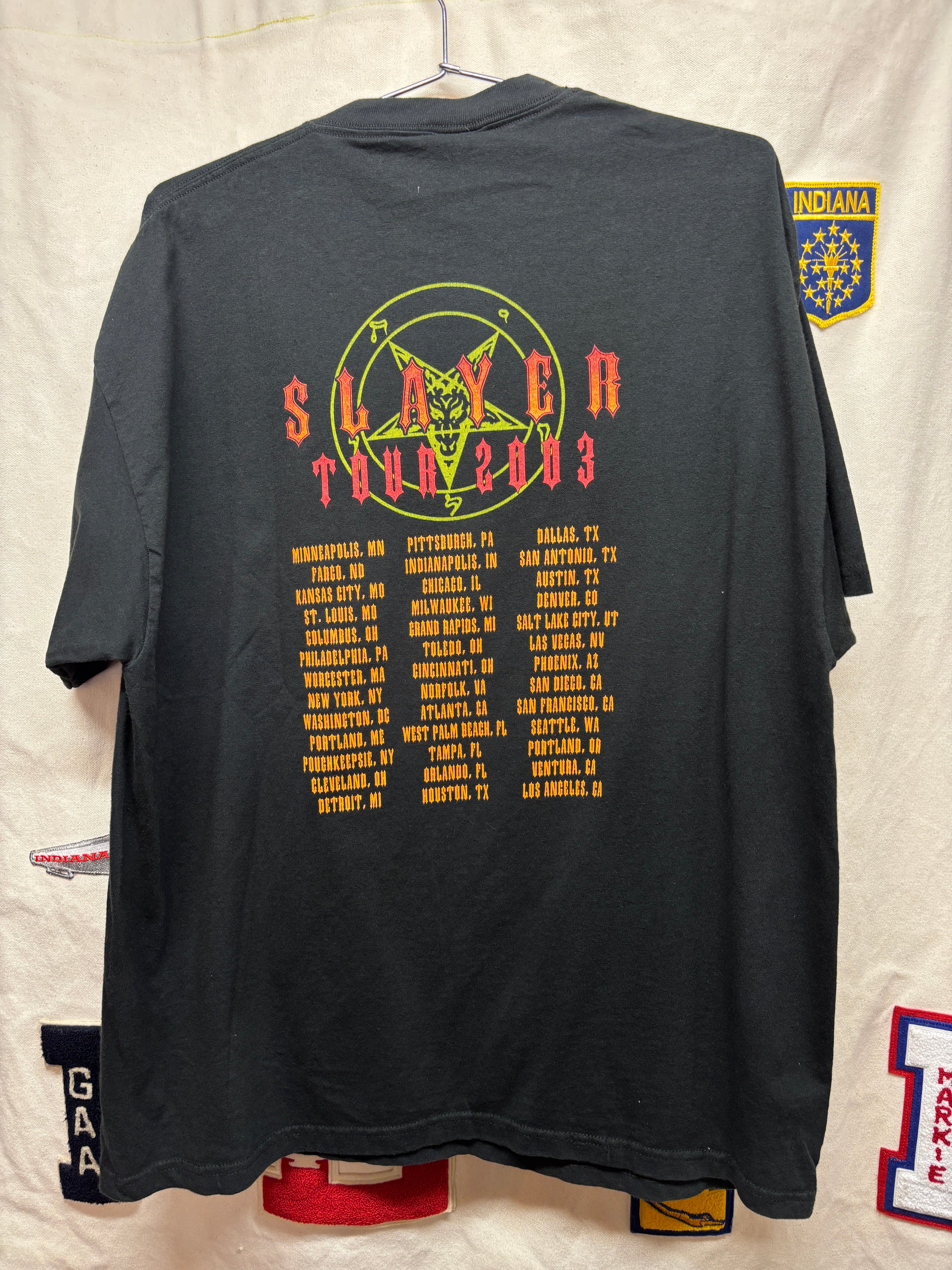Vtg 2003 Slayer Tour Metal Band T-Shirt: XL