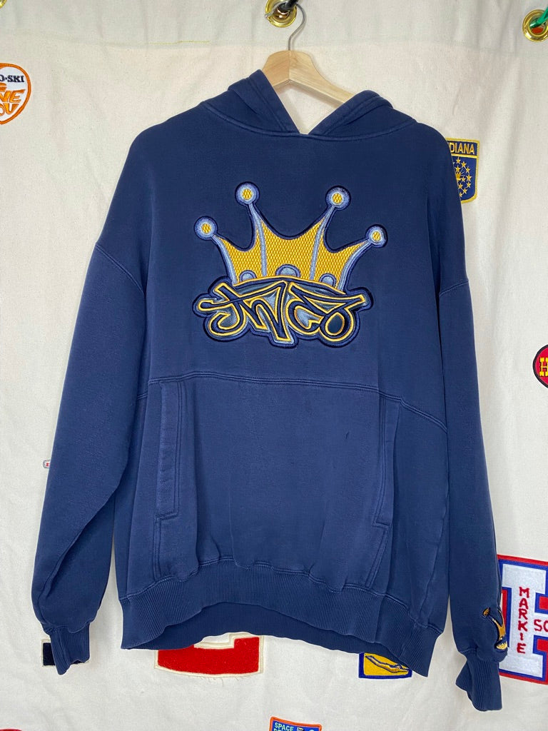 Vintage JNCO Jeans Navy Crown Hoodie Sweatshirt: XL