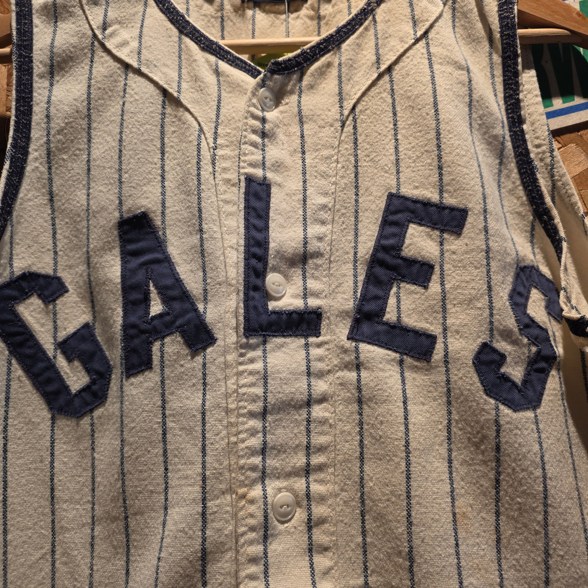 VTG Gales True Vintage Baseball Jersey Pinstripes Flannel Vest: Small