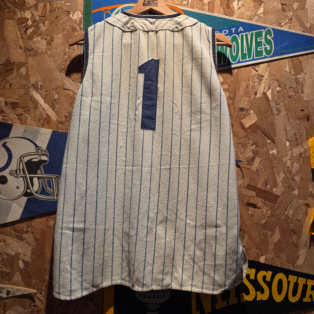 VTG Gales True Vintage Baseball Jersey Pinstripes Flannel Vest: Small