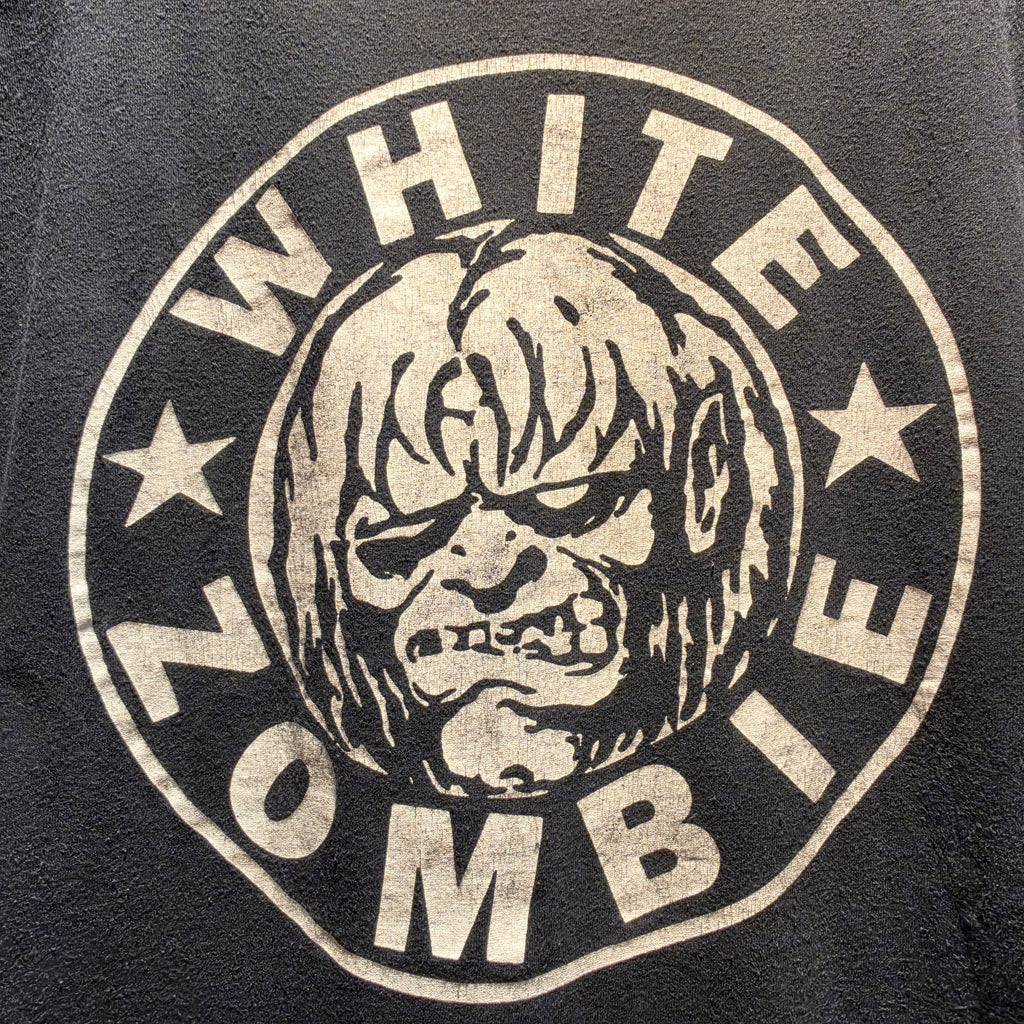 VTG 1995 White Zombie Cut-Off Black T-Shirt: XXL