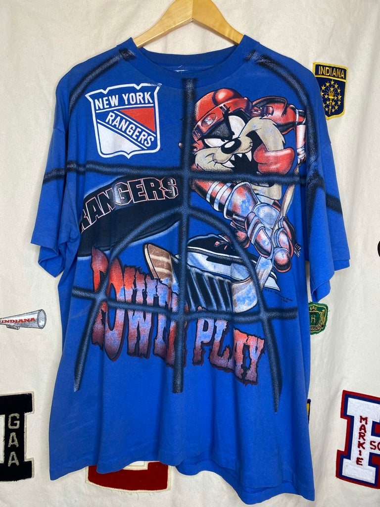 Vintage New York Rangers TAZ Looney Tunes NHL T-Shirt: L