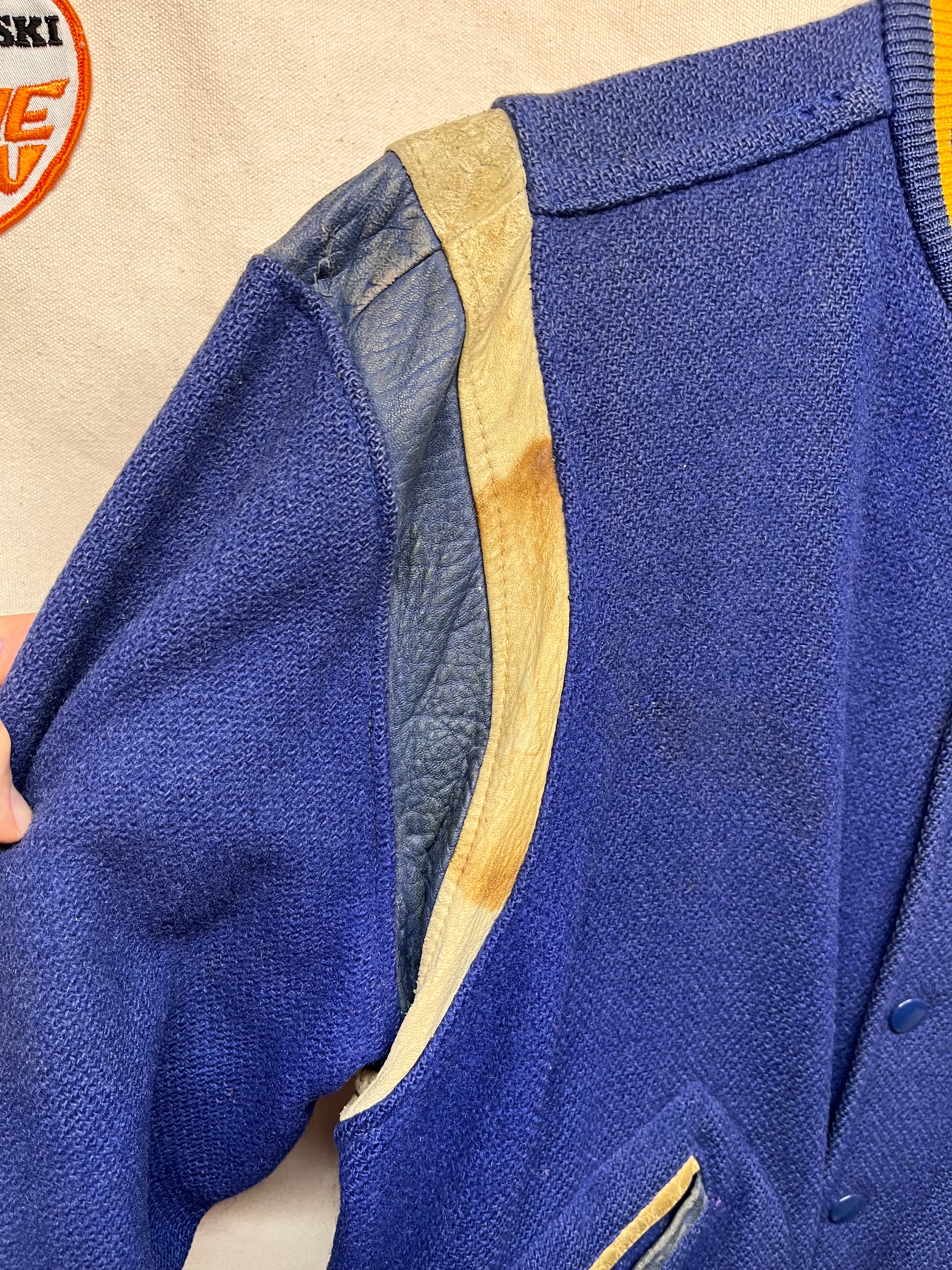 True Vintage 1960's Air Force 606AC & WSQ Germany Military Wool Bomber Letter Jacket: