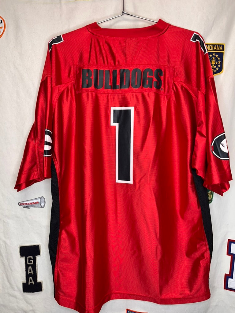 Vintage University of Georgia Bulldogs Red 1 Team Starter Football Jersey: 2XL