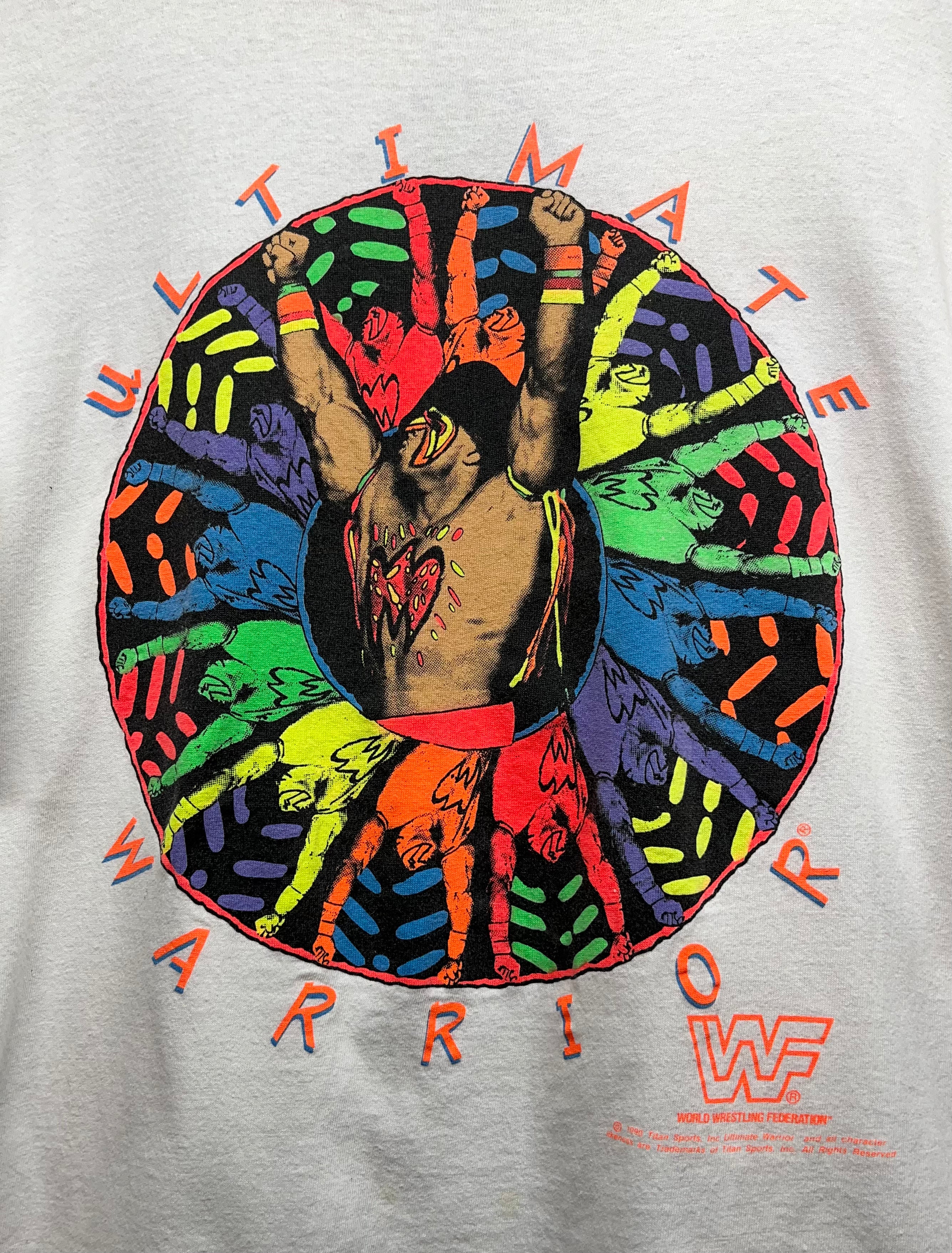 1990 Ultimate Warrior WWF T-Shirt: XL