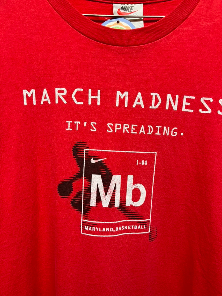 Vintage University of Maryland Terrapins March Madness Basketball Nike T-Shirt: XL