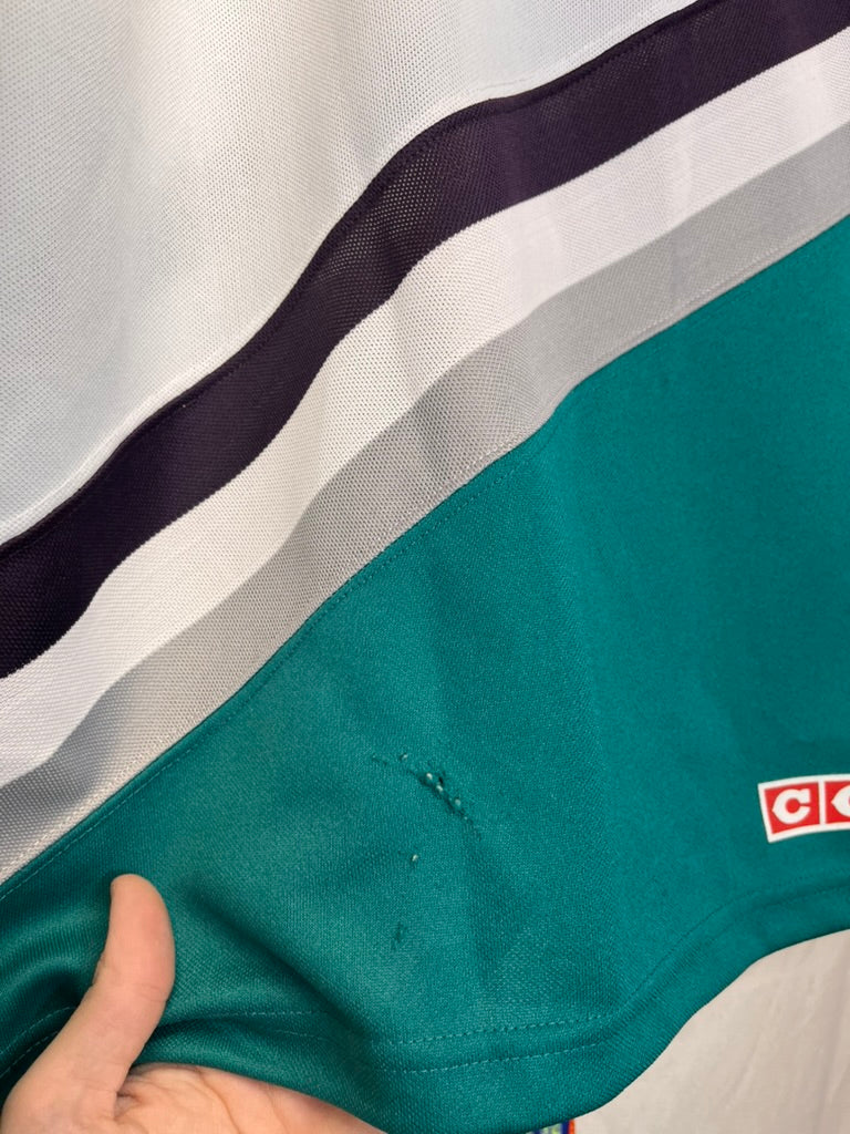 Vintage Anaheim Mighty Ducks White 90's CCM Hockey Jersey: Medium