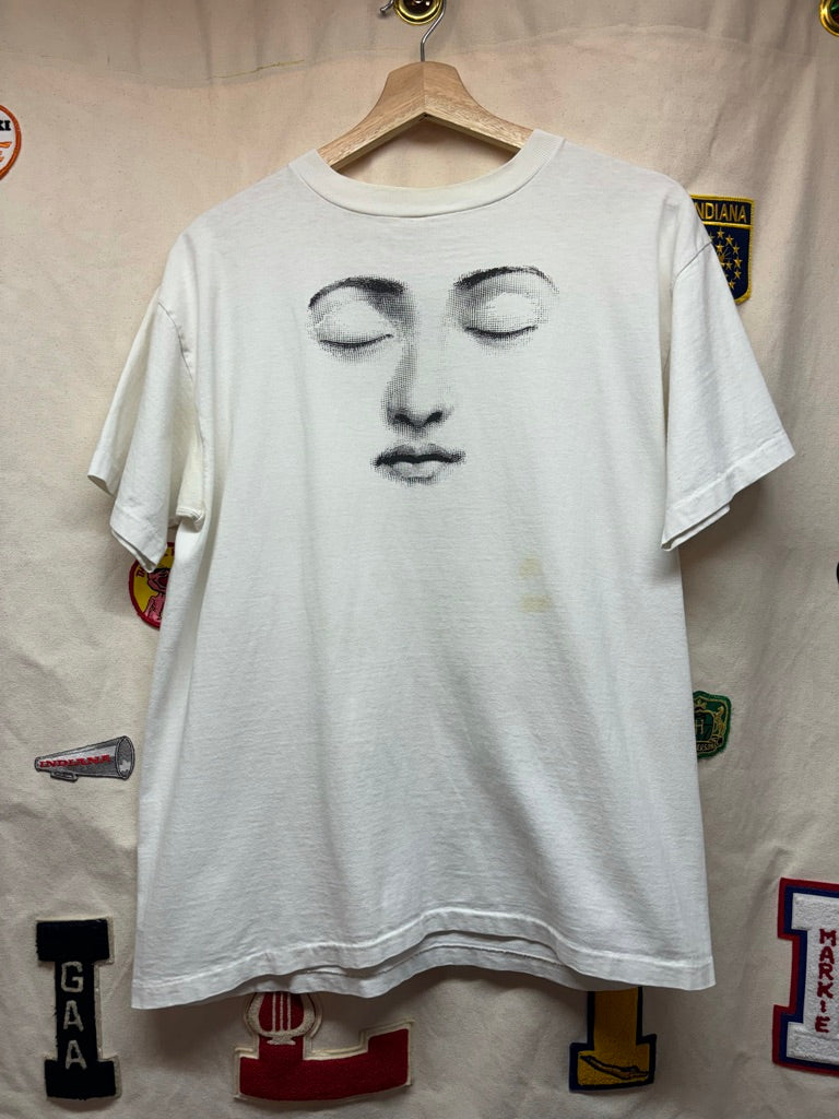 Vintage Fornasetti Art Face Designer Plate T-Shirt: L