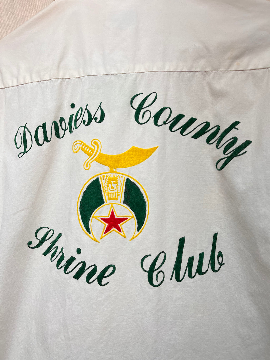 Vtg Loop Collar Daviess County Shrine Club Loop Collar Washington Dee Cee Shirt: Medium