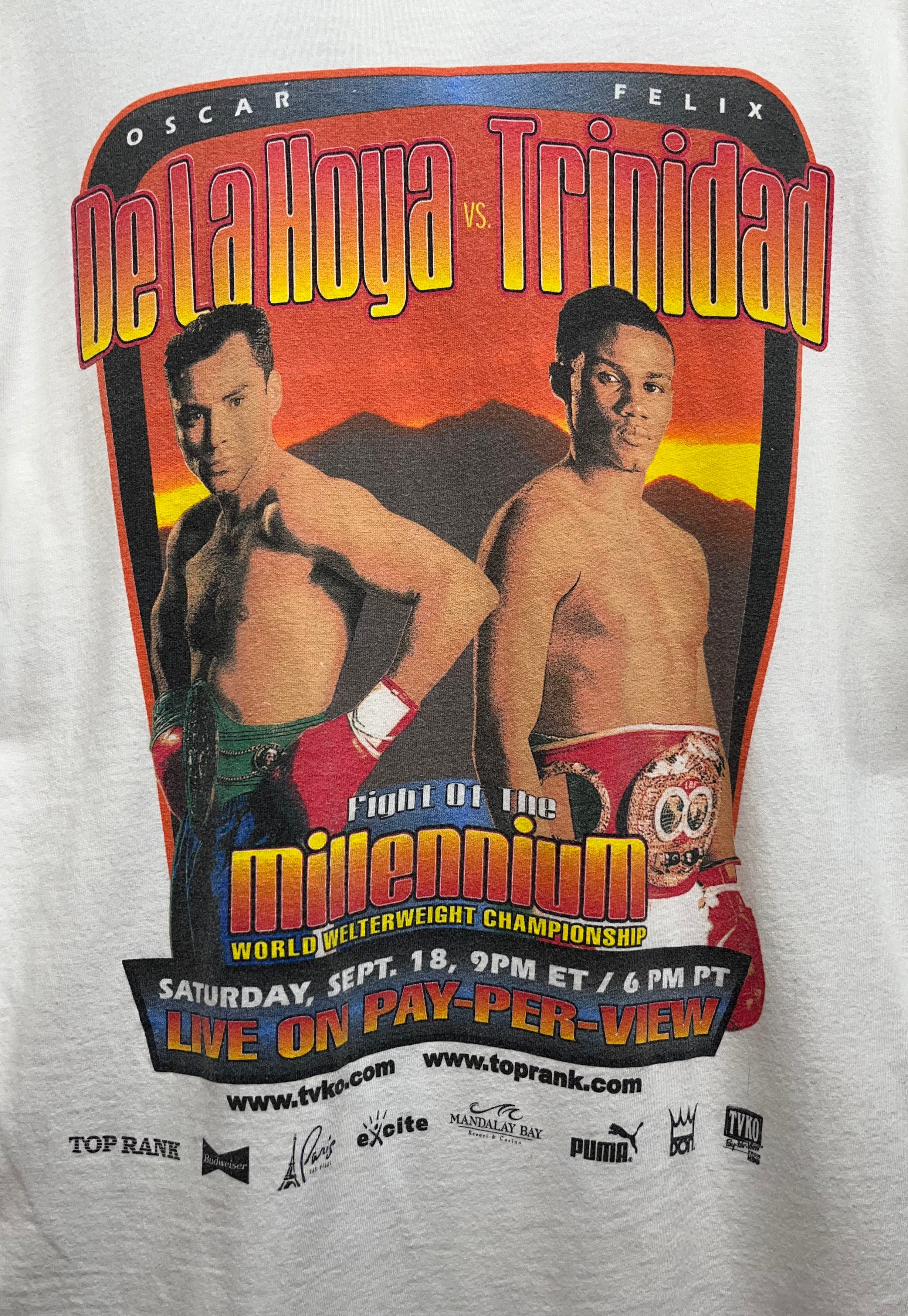 Oscar De La Hoya Vs. Felix Trinidad Boxing T-Shirt: L
