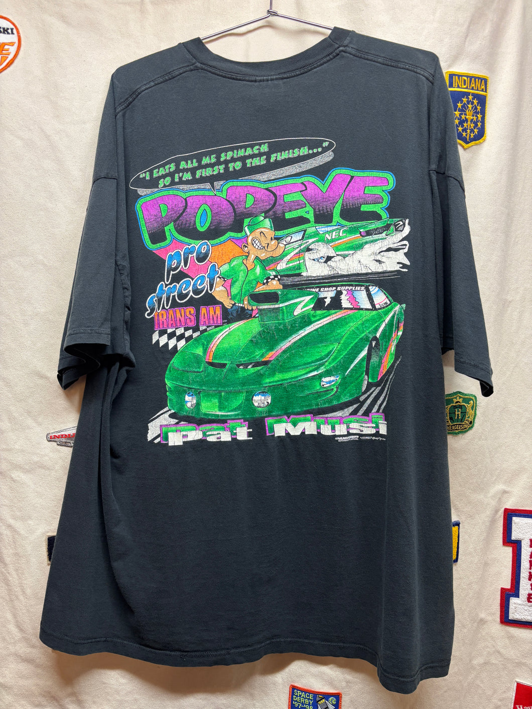 Vtg Pat Musi Popeye Pro Street Trans Am Drag Racing T-Shirt: 3XL