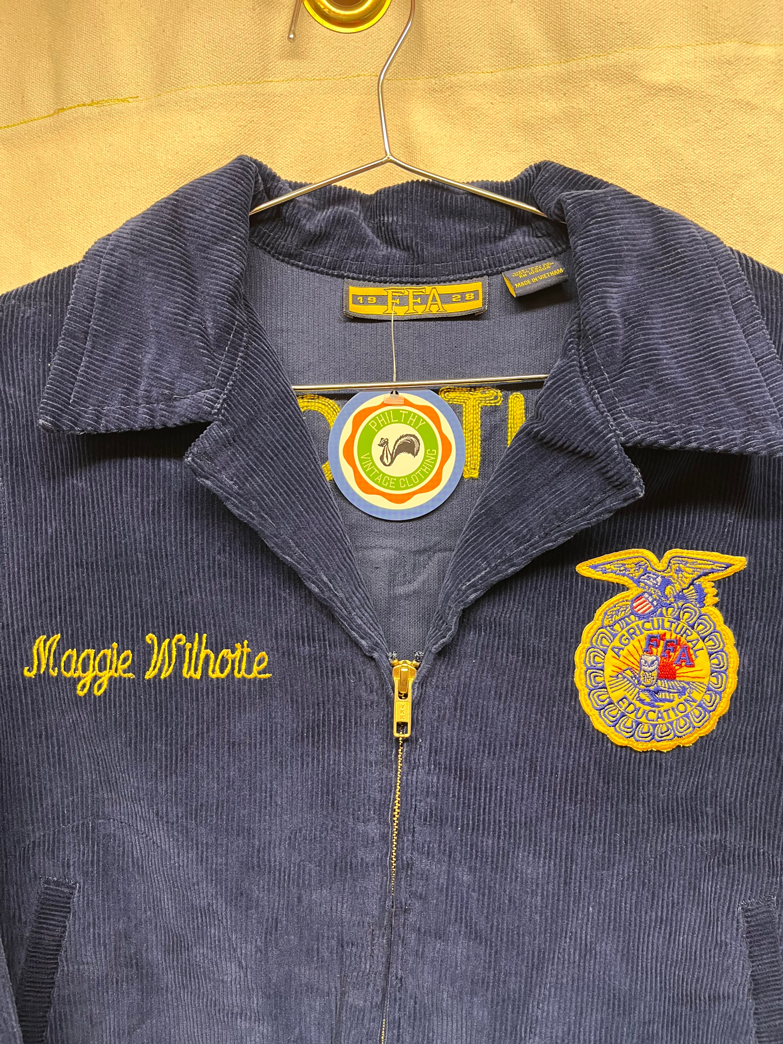 Vintage FFA Corduroy Kentucky Apollo Future Farmers America High School Blue Jacket: 36 Small