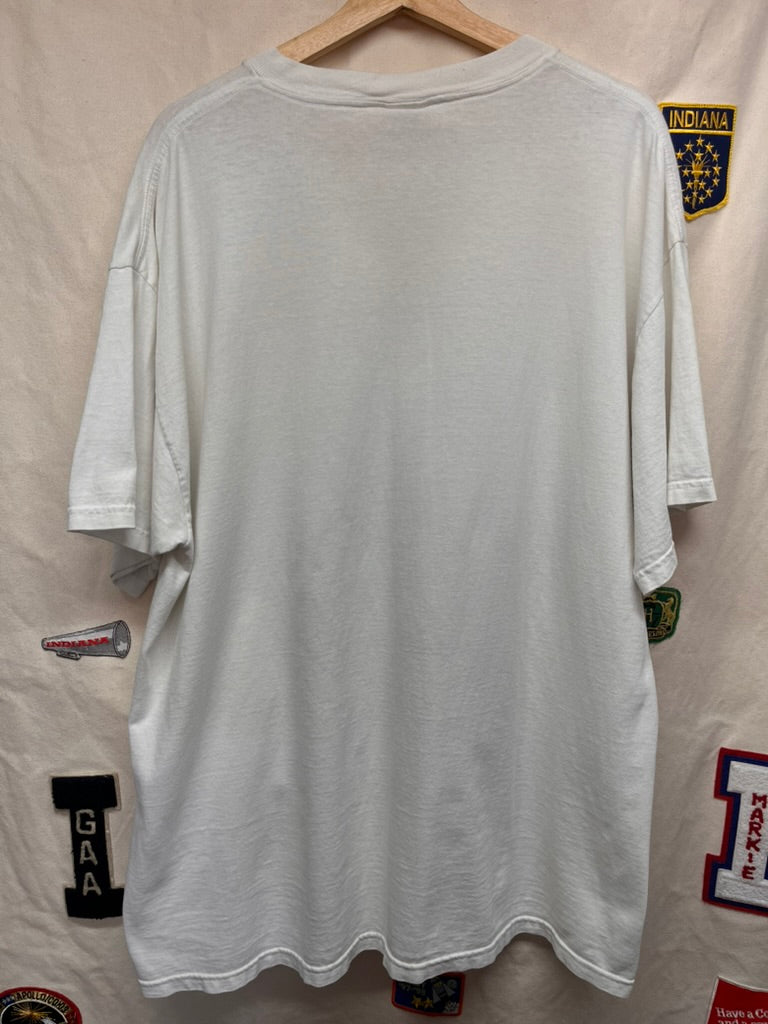 Vintage The Illuminator NASCAR Racing Real Fear 90's Jesus White T-Shirt: XL